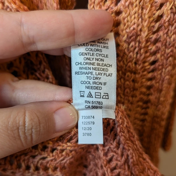 NWT Maurices Sunset Ombre Fringe Open Front Crochet Cardigan Women  XS - Picture 8 of 8
